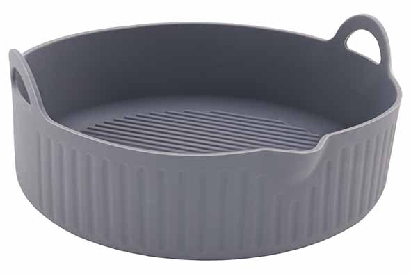 Cosy & Trendy Airfryer-Korb aus Silikon Dunkelgrau – Ø19 × H7,8 cm