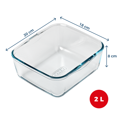 Pyrex Glasform mit abnehmbarem Griff, groß | 20 x 18 x 8 cm