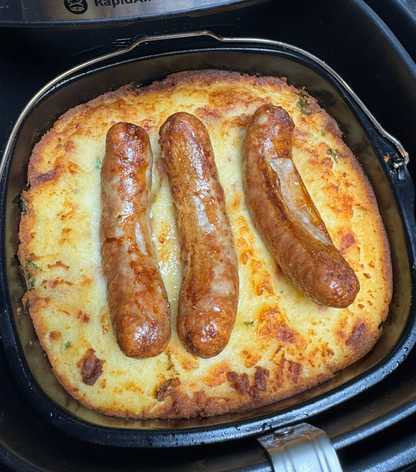 Airfryer-Vorteilsset: rundes Backblech + eckige Backform